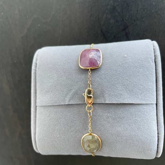 NWOT Semi Precious Stone Scarab Bracelet/ Earrings - Picture 8 of 13